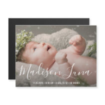 Simple Modern Photo Elegant Birth Announcement