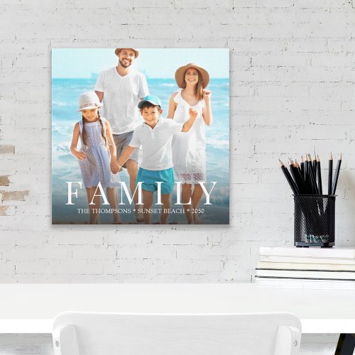 Simple Modern Photo Family Minimalist Custom  Canvas Print