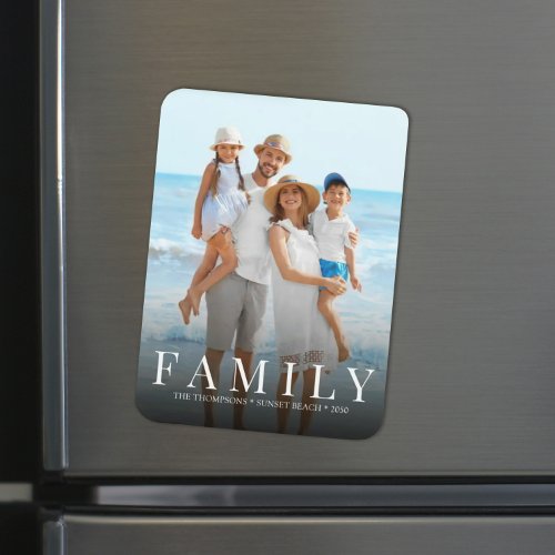 Simple Modern Photo Family Minimalist Custom Magnet