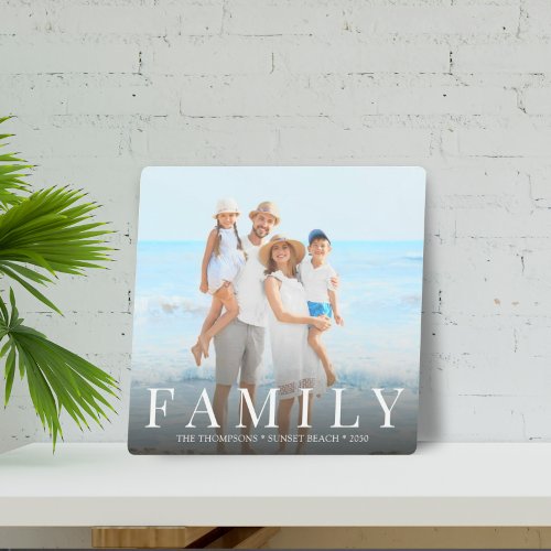 Simple Modern Photo Family Minimalist Custom Metal Print