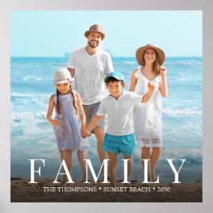 Simple Modern Photo Family Minimalist Custom Poster