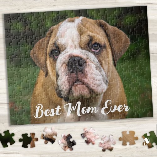 Simple Modern Photo Family Pets Kids Personalized Jigsaw Puzzle