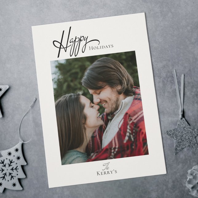 Simple Modern Photo Flat Christmas Holiday Card (Creator Uploaded)