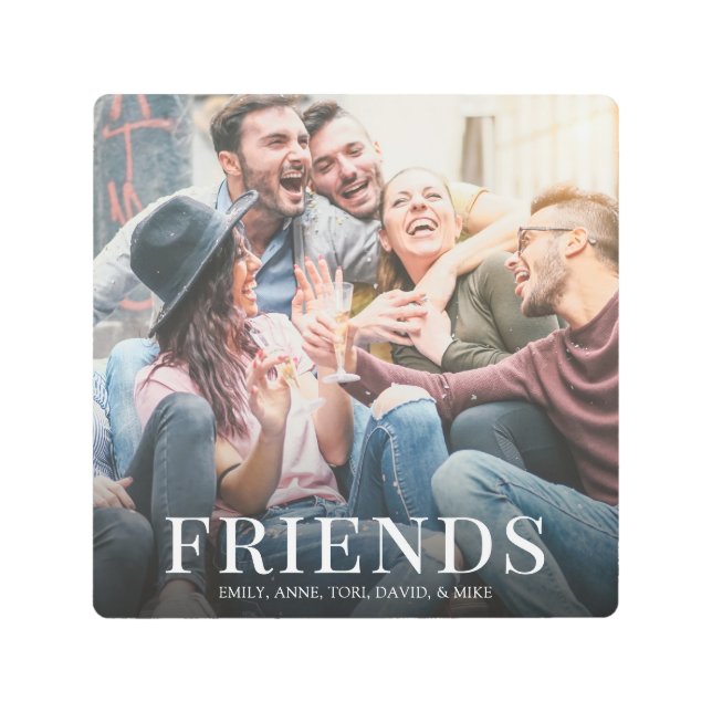 Simple Modern Photo Friends Minimalist Design Metal Print (Front)