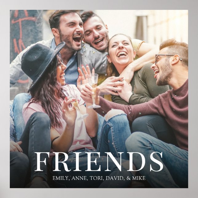 Simple Modern Photo Friends Minimalist Design Poster (Front)
