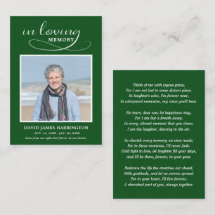 Simple Modern Photo Funeral Card