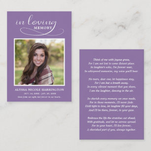 Simple Modern Photo Funeral Card
