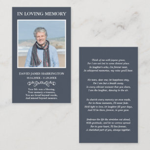 Simple Modern Photo Funeral Card