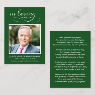 Simple Modern Photo Funeral Card