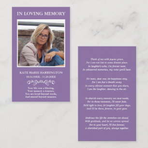 Simple Modern Photo Funeral Card