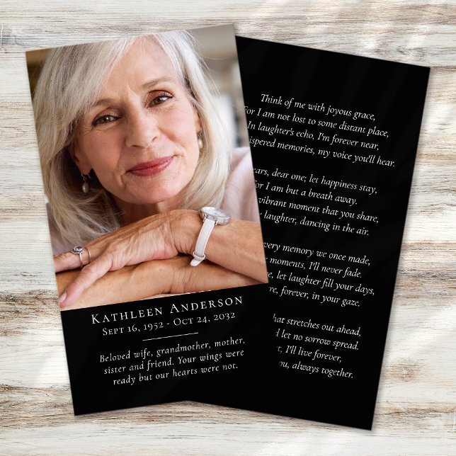 Simple Modern Photo Funeral Prayer Card (Creator Uploaded)
