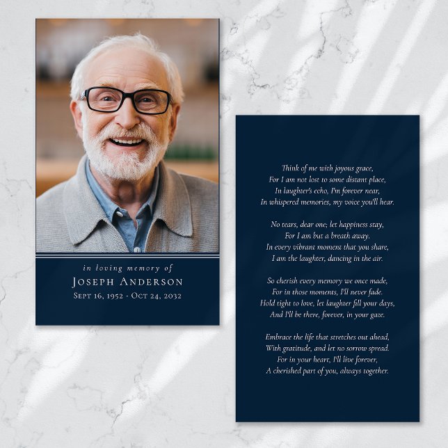 Simple Modern Photo Funeral Prayer Card (Creator Uploaded)