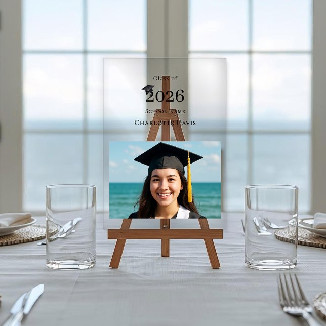 Simple modern photo Graduate Acrylic Sign (Creator Uploaded)