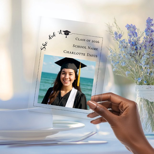 Simple modern photo Graduate Acrylic Sign (Creator Uploaded)