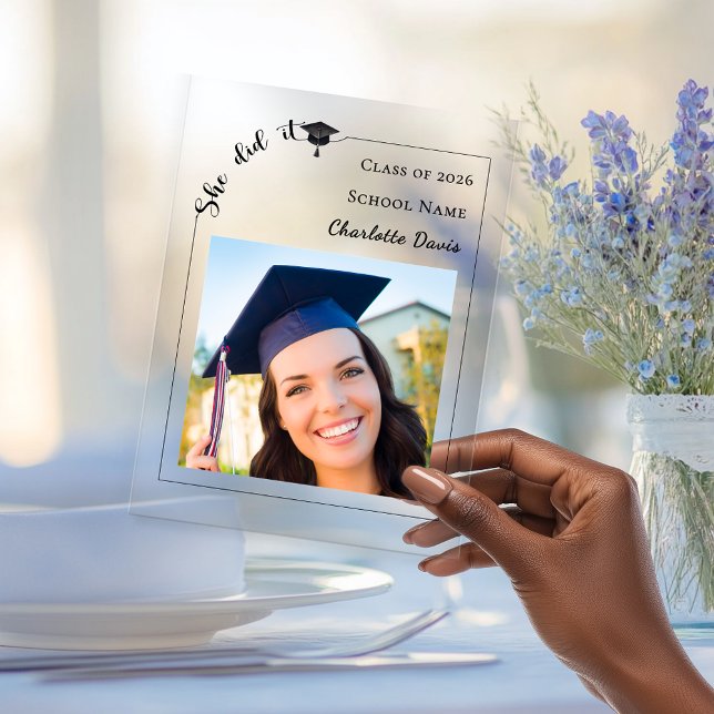 Simple modern photo Graduate Acrylic Sign (Creator Uploaded)