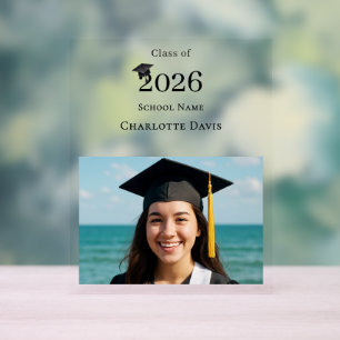 Simple modern photo Graduate Acrylic Sign