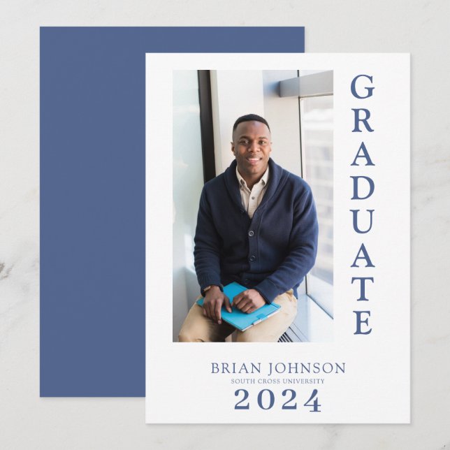 Simple Modern Photo Graduation Announcement (Front/Back)