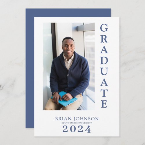 Simple Modern Photo Graduation Announcement