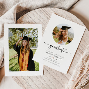 Simple Modern Photo Graduation  Invitation