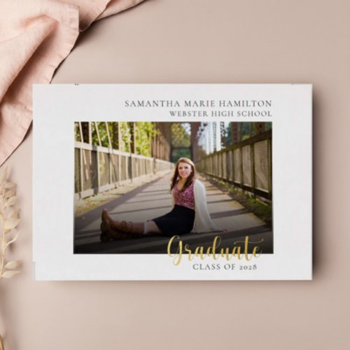 Simple Modern Photo Graduation Party Invitation