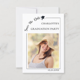 Simple modern photo Graduation party Save the Date