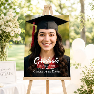Simple modern photo Graduation Party welcome Foam Board
