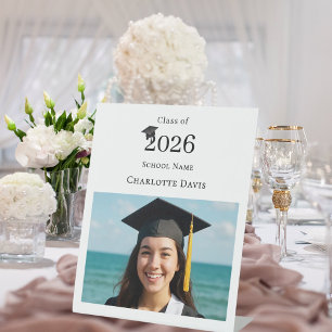 Simple modern photo Graduation party welcome Pedestal Sign