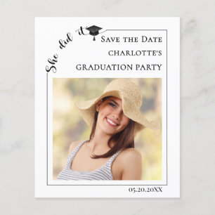 Simple modern photo Graduation Save the Date Flyer