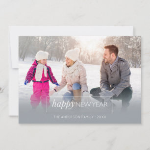 Simple Modern Photo Happy New Year 2026 Holiday Card