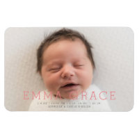 Simple Modern Photo Magnet | Birth Announcement