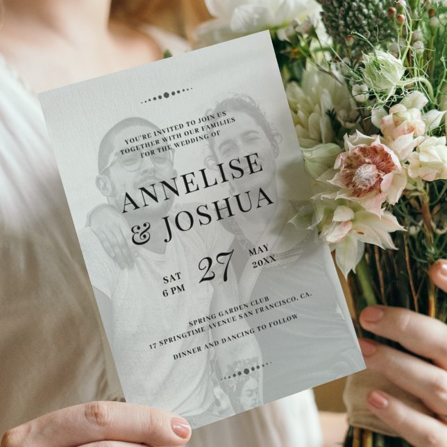 Simple modern photo overlay wedding invitation (Creator Uploaded)