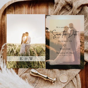 Simple Modern Photo Overlay Wedding Save the Date Invitation