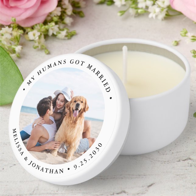 Simple Modern Photo Personalized Wedding Mini Candle Favors (Creator Uploaded)