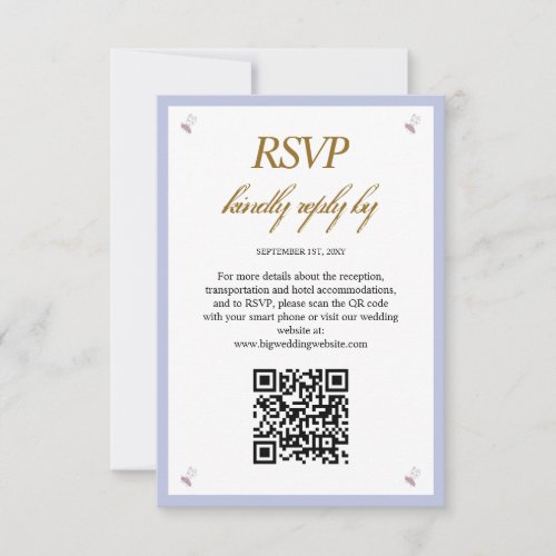Simple Modern Photo QR Code Wedding Enclosure Card
