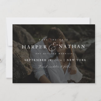 Simple Modern Photo QR Code Wedding Save The Date