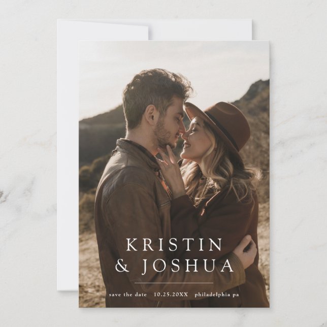 Simple Modern Photo Save the Date Invitation (Front)