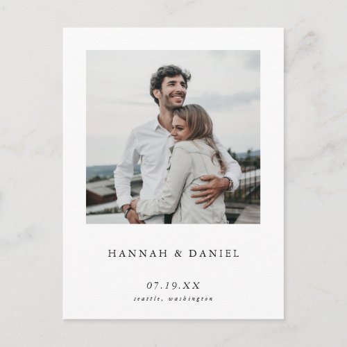 Simple Modern Photo Save the Date Invite Postcard