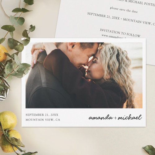 Simple Modern Photo Save the Date Invite Template