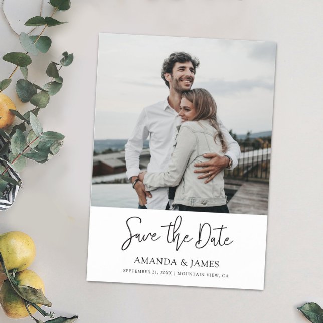 Simple Modern Photo Save the Date Magnets
