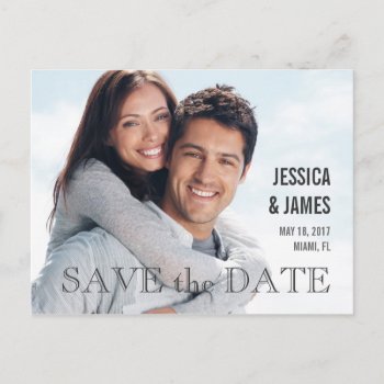 Simple Modern Photo Save The Date Postcard by epclarke at Zazzle