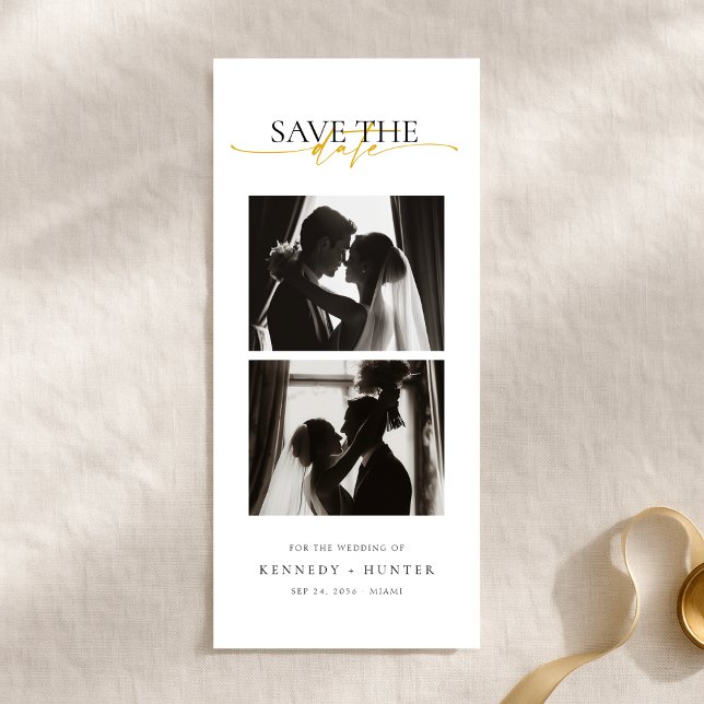 Simple Modern Photo Strip Wedding Save the Date (Creator Uploaded)