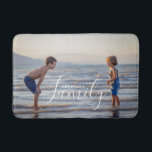 Simple Modern Photo Template Custom Family Name Bath Mat<br><div class="desc">Simple Modern Photo Template Custom Family Name Bath Mat features your favorite photo with your personalized family name. Makes a fantastic gift for Christmas,  birthday,  anniversary,  Mother's Day,  Father's Day,  Grandparents Day and more. Personalize by editing the text in the text box provided. Designed by ©Evco Studio www.zazzle.com/store/evcostudio</div>