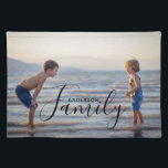 Simple Modern Photo Template Custom Family Name Cloth Placemat<br><div class="desc">Simple Modern Photo Template Custom Family Name Table Placemats features your favorite photo with your personalized family name. Makes a fantastic gift for Christmas,  birthday,  anniversary,  Mother's Day,  Father's Day,  Grandparents Day and more. Personalize by editing the text in the text box provided. Designed by ©Evco Studio www.zazzle.com/store/evcostudio</div>