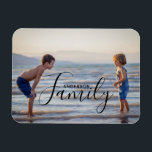 Simple Modern Photo Template Custom Family Name Magnet<br><div class="desc">Simple Modern Photo Template Custom Family Name Magnets features your favorite photo with your personalized family name. Makes a fantastic gift for Christmas,  birthday,  anniversary,  Mother's Day,  Father's Day,  Grandparents Day and more. Personalize by editing the text in the text box provided. Designed by ©Evco Studio www.zazzle.com/store/evcostudio</div>