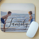 Simple Modern Photo Template Custom Family Name Mouse Pad<br><div class="desc">Simple Modern Photo Template Custom Family Name Mouse Pad features your favorite photo with your personalized family name. Makes a fantastic gift for Christmas,  birthday,  anniversary,  Mother's Day,  Father's Day,  Grandparents Day and more. Personalize by editing the text in the text box provided. Designed by ©Evco Studio www.zazzle.com/store/evcostudio</div>