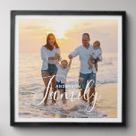 Simple Modern Photo Template Custom Family Name Peel And Stick Photo Tile