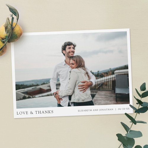 Simple Modern Photo Thank You Wedding Magnet Card