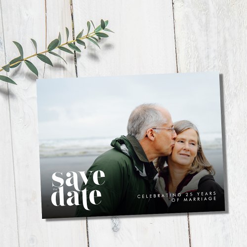 Simple Modern Photo Vow Renewal Save the Date Announcement Postcard