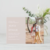 Simple Modern Photo Wedding Champagne Invitation (Standing Front)