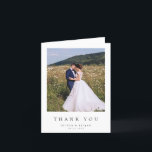 Simple Modern Photo Wedding Folded Letterpress Thank You Card<br><div class="desc">Simple Modern Photo Wedding Folded Thank You Card</div>